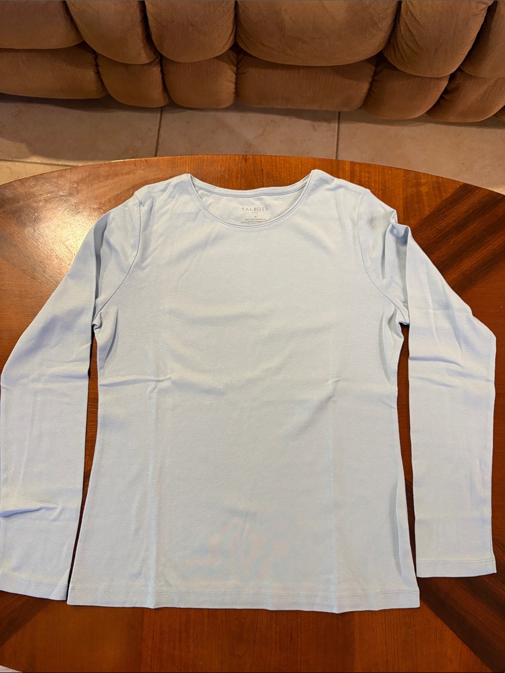 Talbots Women’s Light Blue Long Sleeve Crewneck Tee